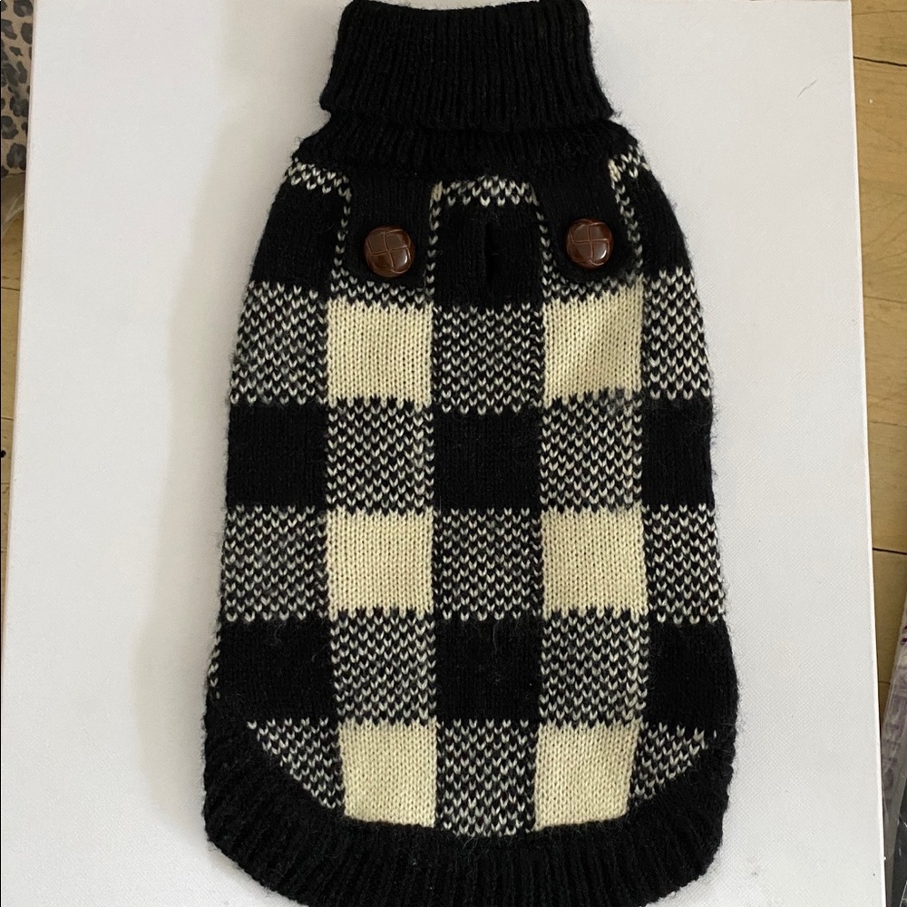 FabDog Buffalo Check Dog Sweater